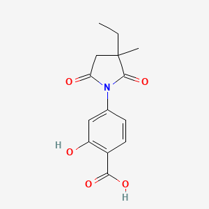 molecular formula C14H15NO5 B5381888 4-(3-ethyl-3-methyl-2,5-dioxo-1-pyrrolidinyl)-2-hydroxybenzoic acid 