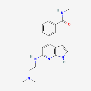 molecular formula C19H23N5O B5381902 3-(6-{[2-(dimethylamino)ethyl]amino}-1H-pyrrolo[2,3-b]pyridin-4-yl)-N-methylbenzamide 