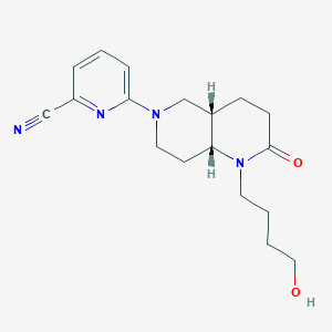 molecular formula C18H24N4O2 B5381953 6-[(4aS*,8aR*)-1-(4-hydroxybutyl)-2-oxooctahydro-1,6-naphthyridin-6(2H)-yl]pyridine-2-carbonitrile 