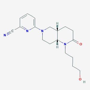 6-[(4aS*,8aR*)-1-(4-hydroxybutyl)-2-oxooctahydro-1,6-naphthyridin-6(2H)-yl]pyridine-2-carbonitrile