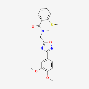 molecular formula C20H21N3O4S B5381976 N-{[3-(3,4-dimethoxyphenyl)-1,2,4-oxadiazol-5-yl]methyl}-N-methyl-2-(methylthio)benzamide 