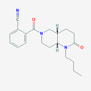 molecular formula C20H25N3O2 B5381988 2-{[(4aS*,8aR*)-1-butyl-2-oxooctahydro-1,6-naphthyridin-6(2H)-yl]carbonyl}benzonitrile 