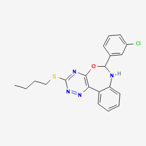 molecular formula C20H19ClN4OS B5382001 3-(butylthio)-6-(3-chlorophenyl)-6,7-dihydro[1,2,4]triazino[5,6-d][3,1]benzoxazepine 