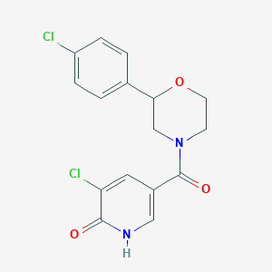 molecular formula C16H14Cl2N2O3 B5382009 3-chloro-5-{[2-(4-chlorophenyl)morpholin-4-yl]carbonyl}pyridin-2(1H)-one 