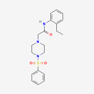 molecular formula C20H25N3O3S B5382061 N-(2-ethylphenyl)-2-[4-(phenylsulfonyl)-1-piperazinyl]acetamide 