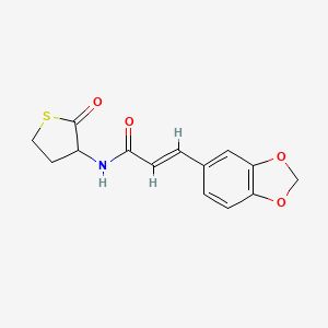 molecular formula C14H13NO4S B5382068 3-(1,3-benzodioxol-5-yl)-N-(2-oxotetrahydro-3-thienyl)acrylamide 