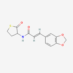 3-(1,3-benzodioxol-5-yl)-N-(2-oxotetrahydro-3-thienyl)acrylamide