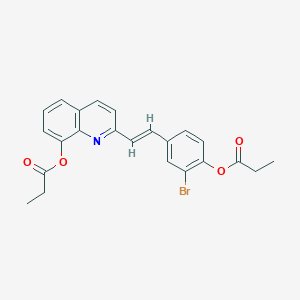 molecular formula C23H20BrNO4 B5382093 2-{2-[3-bromo-4-(propionyloxy)phenyl]vinyl}-8-quinolinyl propionate 