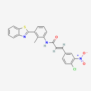 molecular formula C23H16ClN3O3S B5382099 N-[3-(1,3-benzothiazol-2-yl)-2-methylphenyl]-3-(4-chloro-3-nitrophenyl)acrylamide 