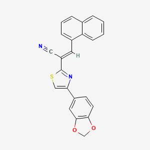 molecular formula C23H14N2O2S B5382120 2-[4-(1,3-benzodioxol-5-yl)-1,3-thiazol-2-yl]-3-(1-naphthyl)acrylonitrile 