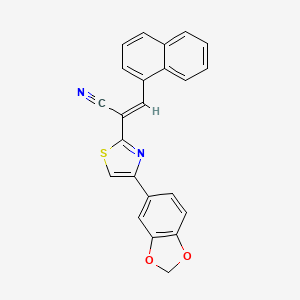 2-[4-(1,3-benzodioxol-5-yl)-1,3-thiazol-2-yl]-3-(1-naphthyl)acrylonitrile