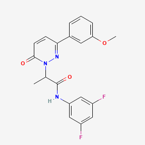 molecular formula C20H17F2N3O3 B5382130 N-(3,5-difluorophenyl)-2-[3-(3-methoxyphenyl)-6-oxo-1(6H)-pyridazinyl]propanamide 