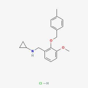 molecular formula C19H24ClNO2 B5382163 N-{3-methoxy-2-[(4-methylbenzyl)oxy]benzyl}cyclopropanamine hydrochloride 