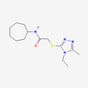 molecular formula C14H24N4OS B5382167 N-cycloheptyl-2-[(4-ethyl-5-methyl-4H-1,2,4-triazol-3-yl)thio]acetamide 