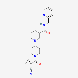 molecular formula C22H29N5O2 B5382171 1'-[(1-cyanocyclopropyl)carbonyl]-N-(pyridin-2-ylmethyl)-1,4'-bipiperidine-3-carboxamide 