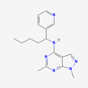 molecular formula C17H22N6 B5382172 1,6-dimethyl-N-[1-(3-pyridinyl)pentyl]-1H-pyrazolo[3,4-d]pyrimidin-4-amine 