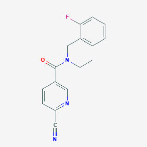 molecular formula C16H14FN3O B5382188 6-cyano-N-ethyl-N-(2-fluorobenzyl)nicotinamide 
