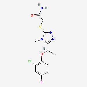 2-({5-[1-(2-chloro-4-fluorophenoxy)ethyl]-4-methyl-4H-1,2,4-triazol-3-yl}thio)acetamide