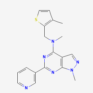 N,1-dimethyl-N-[(3-methyl-2-thienyl)methyl]-6-(3-pyridinyl)-1H-pyrazolo[3,4-d]pyrimidin-4-amine