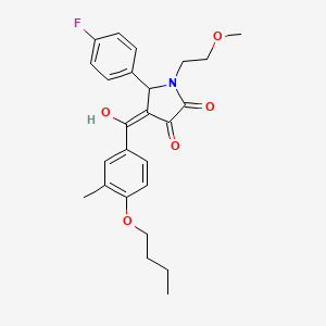 molecular formula C25H28FNO5 B5382198 4-(4-butoxy-3-methylbenzoyl)-5-(4-fluorophenyl)-3-hydroxy-1-(2-methoxyethyl)-1,5-dihydro-2H-pyrrol-2-one 