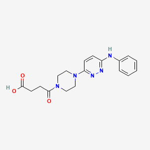 molecular formula C18H21N5O3 B5382218 4-[4-(6-anilino-3-pyridazinyl)-1-piperazinyl]-4-oxobutanoic acid 