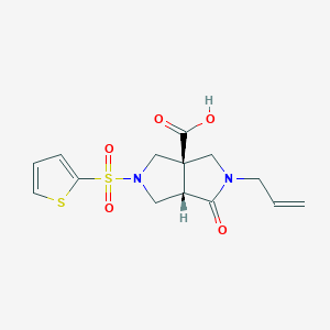 (3aR,6aS)-6-oxo-5-prop-2-enyl-2-thiophen-2-ylsulfonyl-1,3,4,6a-tetrahydropyrrolo[3,4-c]pyrrole-3a-carboxylic acid