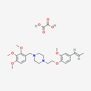 molecular formula C28H38N2O9 B5382248 1-{2-[2-methoxy-4-(1-propen-1-yl)phenoxy]ethyl}-4-(2,3,4-trimethoxybenzyl)piperazine oxalate 