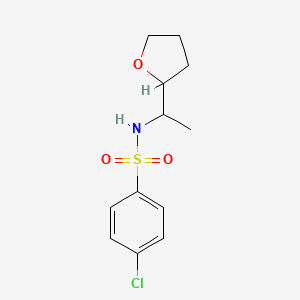 molecular formula C12H16ClNO3S B5382258 4-chloro-N-[1-(tetrahydro-2-furanyl)ethyl]benzenesulfonamide 