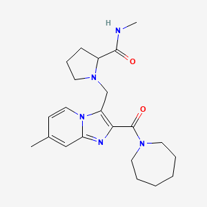 1-{[2-(azepan-1-ylcarbonyl)-7-methylimidazo[1,2-a]pyridin-3-yl]methyl}-N-methylprolinamide