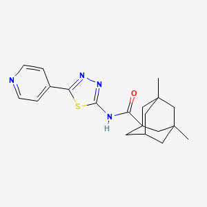 molecular formula C20H24N4OS B5382281 3,5-dimethyl-N-[5-(4-pyridinyl)-1,3,4-thiadiazol-2-yl]-1-adamantanecarboxamide 