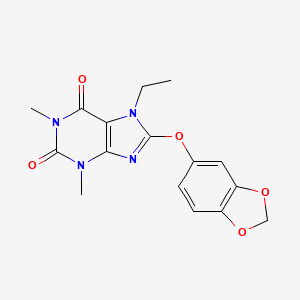 8-(1,3-benzodioxol-5-yloxy)-7-ethyl-1,3-dimethyl-3,7-dihydro-1H-purine-2,6-dione