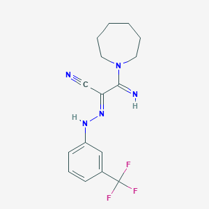 3-azepan-1-yl-3-imino-2-{[3-(trifluoromethyl)phenyl]hydrazono}propanenitrile