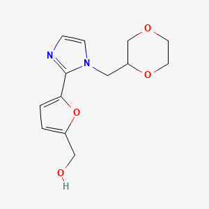 {5-[1-(1,4-dioxan-2-ylmethyl)-1H-imidazol-2-yl]-2-furyl}methanol