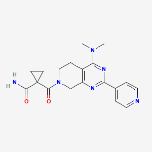 molecular formula C19H22N6O2 B5382369 1-{[4-(dimethylamino)-2-pyridin-4-yl-5,8-dihydropyrido[3,4-d]pyrimidin-7(6H)-yl]carbonyl}cyclopropanecarboxamide 