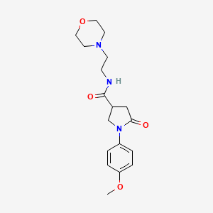 molecular formula C18H25N3O4 B5382373 1-(4-methoxyphenyl)-N-[2-(morpholin-4-yl)ethyl]-5-oxopyrrolidine-3-carboxamide 