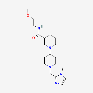 molecular formula C19H33N5O2 B5382380 N-(2-methoxyethyl)-1'-[(1-methyl-1H-imidazol-2-yl)methyl]-1,4'-bipiperidine-3-carboxamide 