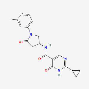 2-cyclopropyl-N-[1-(3-methylphenyl)-5-oxopyrrolidin-3-yl]-6-oxo-1,6-dihydropyrimidine-5-carboxamide