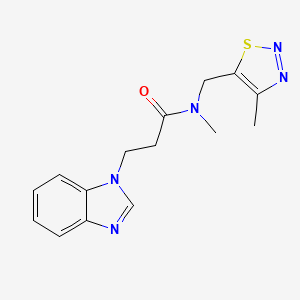 molecular formula C15H17N5OS B5382392 3-(1H-benzimidazol-1-yl)-N-methyl-N-[(4-methyl-1,2,3-thiadiazol-5-yl)methyl]propanamide 