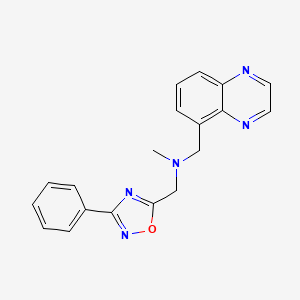 molecular formula C19H17N5O B5382394 N-methyl-1-(3-phenyl-1,2,4-oxadiazol-5-yl)-N-(5-quinoxalinylmethyl)methanamine 