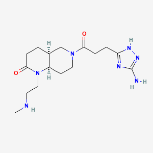 rel-(4aS,8aR)-6-[3-(5-amino-1H-1,2,4-triazol-3-yl)propanoyl]-1-[2-(methylamino)ethyl]octahydro-1,6-naphthyridin-2(1H)-one dihydrochloride