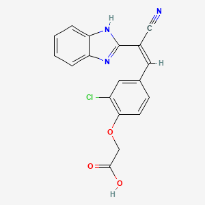 molecular formula C18H12ClN3O3 B5382410 {4-[2-(1H-benzimidazol-2-yl)-2-cyanovinyl]-2-chlorophenoxy}acetic acid 