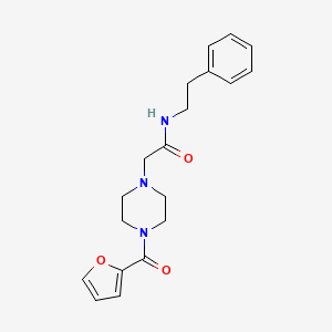 molecular formula C19H23N3O3 B5382446 2-[4-(2-furoyl)-1-piperazinyl]-N-(2-phenylethyl)acetamide 