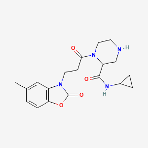 molecular formula C19H24N4O4 B5382462 N-cyclopropyl-1-[3-(5-methyl-2-oxo-1,3-benzoxazol-3(2H)-yl)propanoyl]-2-piperazinecarboxamide 