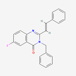 molecular formula C23H17IN2O B5382478 3-benzyl-6-iodo-2-(2-phenylvinyl)-4(3H)-quinazolinone 