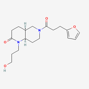 molecular formula C18H26N2O4 B5382487 (4aS*,8aR*)-6-[3-(2-furyl)propanoyl]-1-(3-hydroxypropyl)octahydro-1,6-naphthyridin-2(1H)-one 