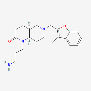 molecular formula C21H29N3O2 B5382488 rel-(4aS,8aR)-1-(3-aminopropyl)-6-[(3-methyl-1-benzofuran-2-yl)methyl]octahydro-1,6-naphthyridin-2(1H)-one dihydrochloride 