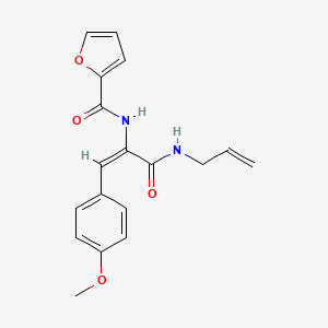 molecular formula C18H18N2O4 B5382502 N-[(E)-1-(4-methoxyphenyl)-3-oxo-3-(prop-2-enylamino)prop-1-en-2-yl]furan-2-carboxamide 