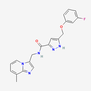 5-[(3-fluorophenoxy)methyl]-N-[(8-methylimidazo[1,2-a]pyridin-3-yl)methyl]-1H-pyrazole-3-carboxamide