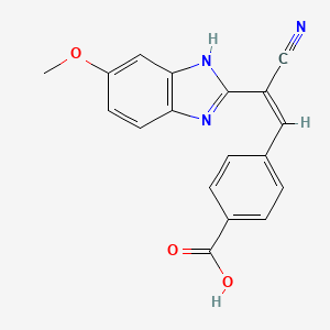 molecular formula C18H13N3O3 B5382525 4-[(Z)-2-CYANO-2-(5-METHOXY-1H-BENZIMIDAZOL-2-YL)-VINYL]-BENZOIC ACID 