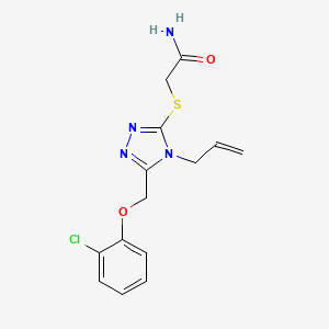 molecular formula C14H15ClN4O2S B5382527 2-({4-ALLYL-5-[(2-CHLOROPHENOXY)METHYL]-4H-1,2,4-TRIAZOL-3-YL}SULFANYL)ACETAMIDE 